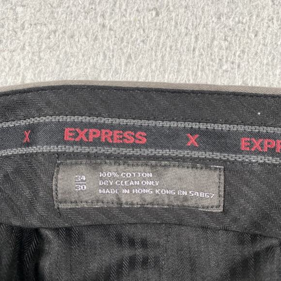 Express Producer Pants Men's 34x30 Gray New Flat Front Boot Cut - Picture 11 of 15